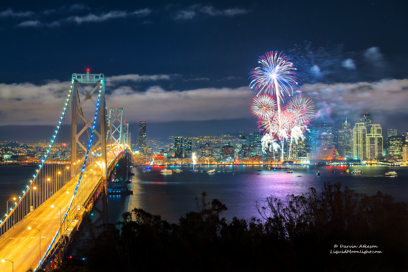 美國新海灣大橋由振華重工承建，全長為2.88公里，雙向共有12車道，設(shè)計日均汽車流量達(dá)30萬輛，可抗八級地震。橋上安裝了2萬5千盞節(jié)能燈，變化出多種圖形，使其代替金門大橋成為舊金山的新地標(biāo)，并與東海岸的自由女神像遙相呼應(yīng)。  振華重工2006年承建美國新海灣大橋項目，2011年圓滿完成交付，共歷時5年。2013年9月3日，美國舊金山－奧克蘭海灣大橋正式通車。新海灣大橋坐落在美國西海岸舊金山海灣地區(qū)，是世界同類鋼結(jié)構(gòu)橋梁中技術(shù)難度最高、跨度最大的單塔自錨抗震懸索鋼橋。中交集團(tuán)所屬振華重工承建新海灣大橋4.5萬噸的鋼結(jié)構(gòu)。